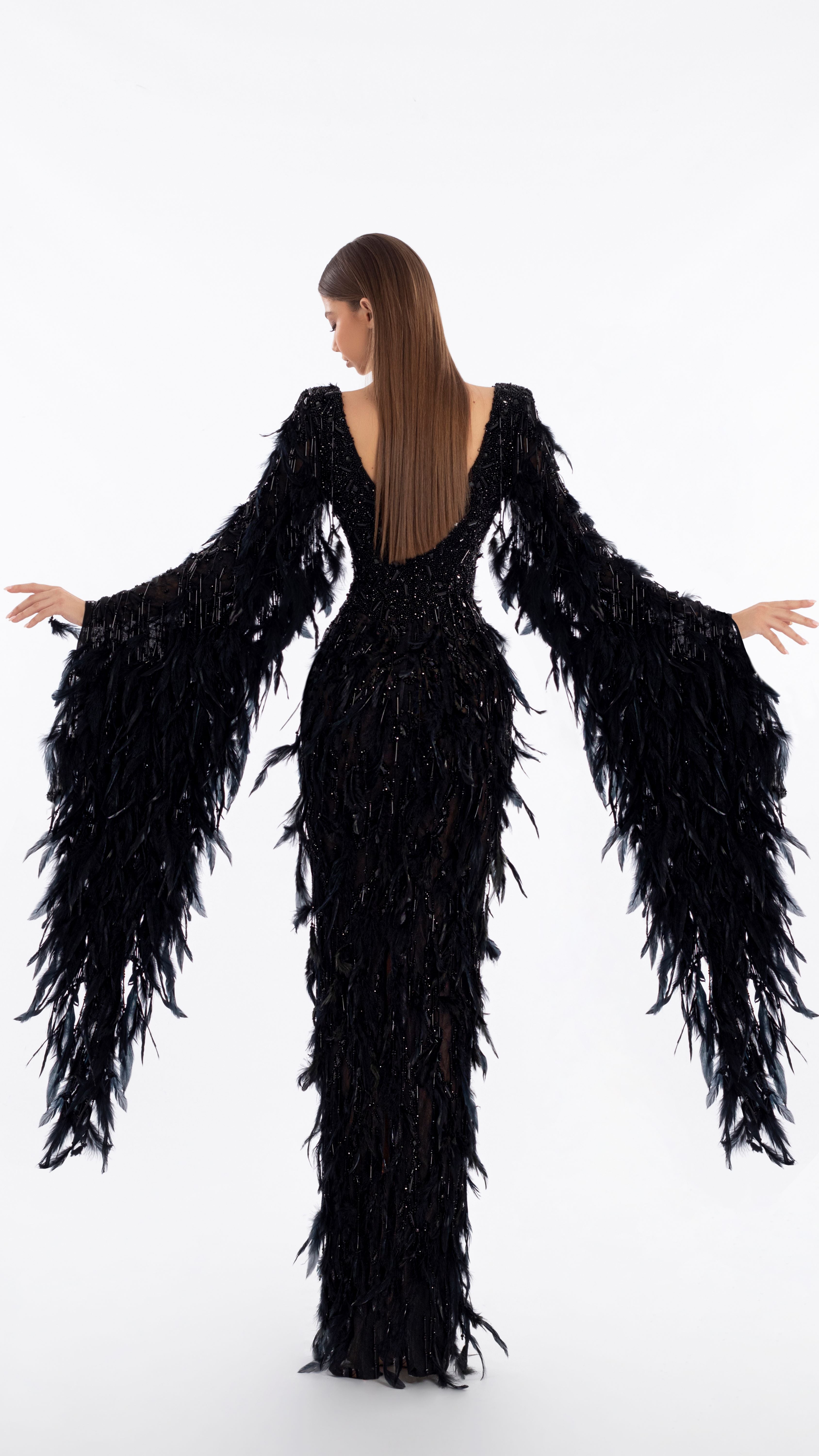 V-Neck Feather Dress (Limited Availability) XXL V-Neck Feather Dress (Limited Availability) XXL