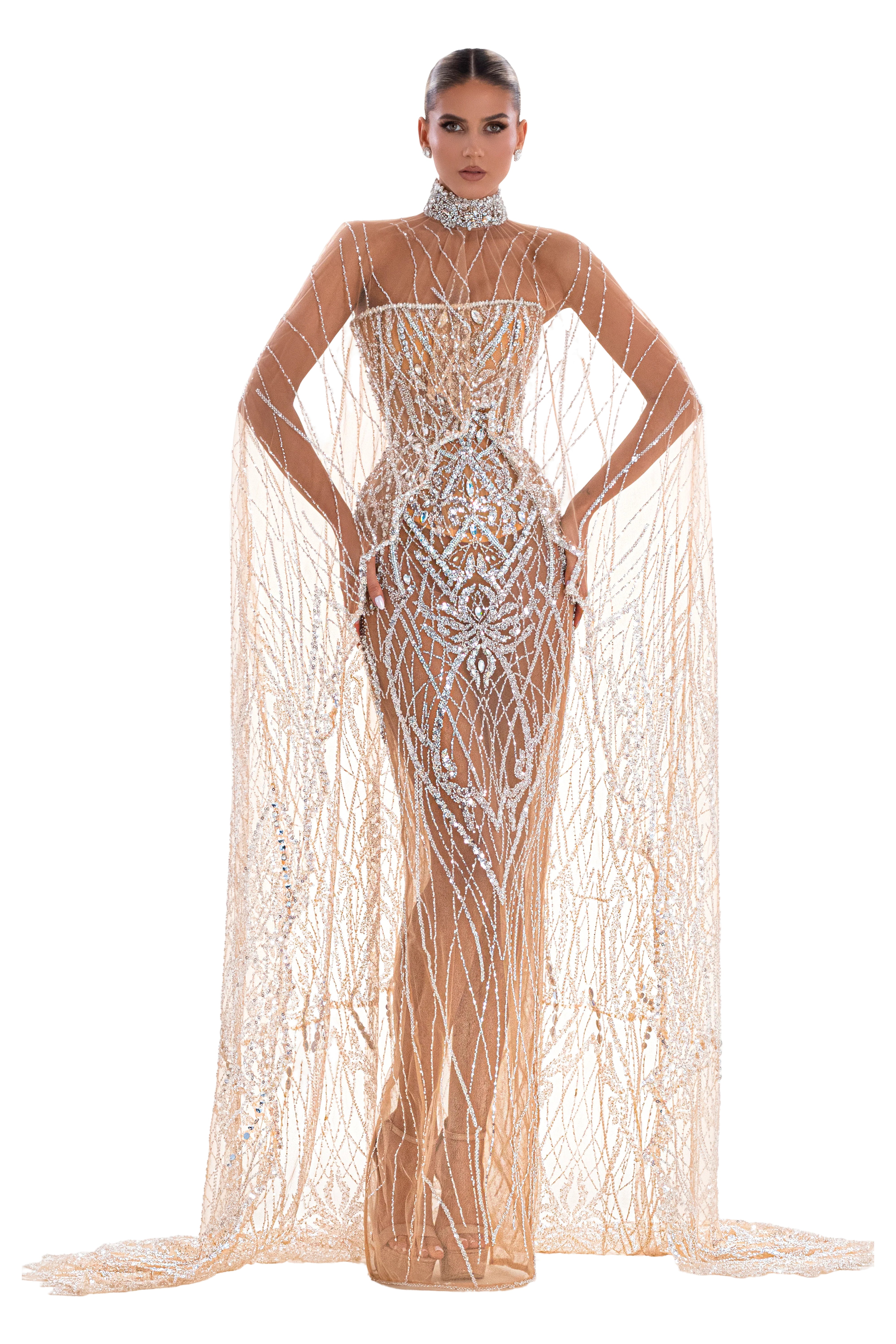 Corset Dress With Long Cape XS