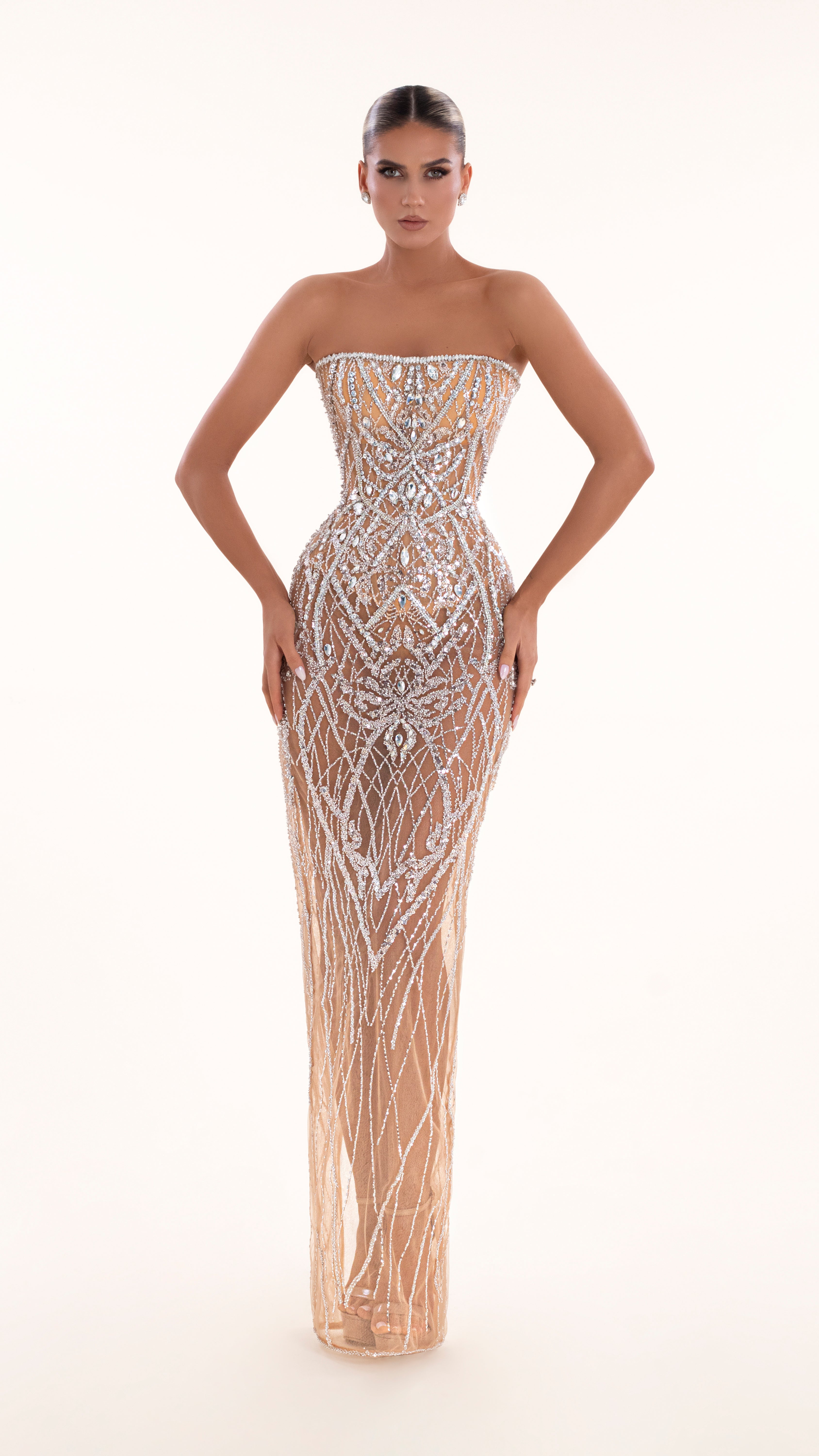 Off shoulder Long Silver Dress – ALBINA DYLA