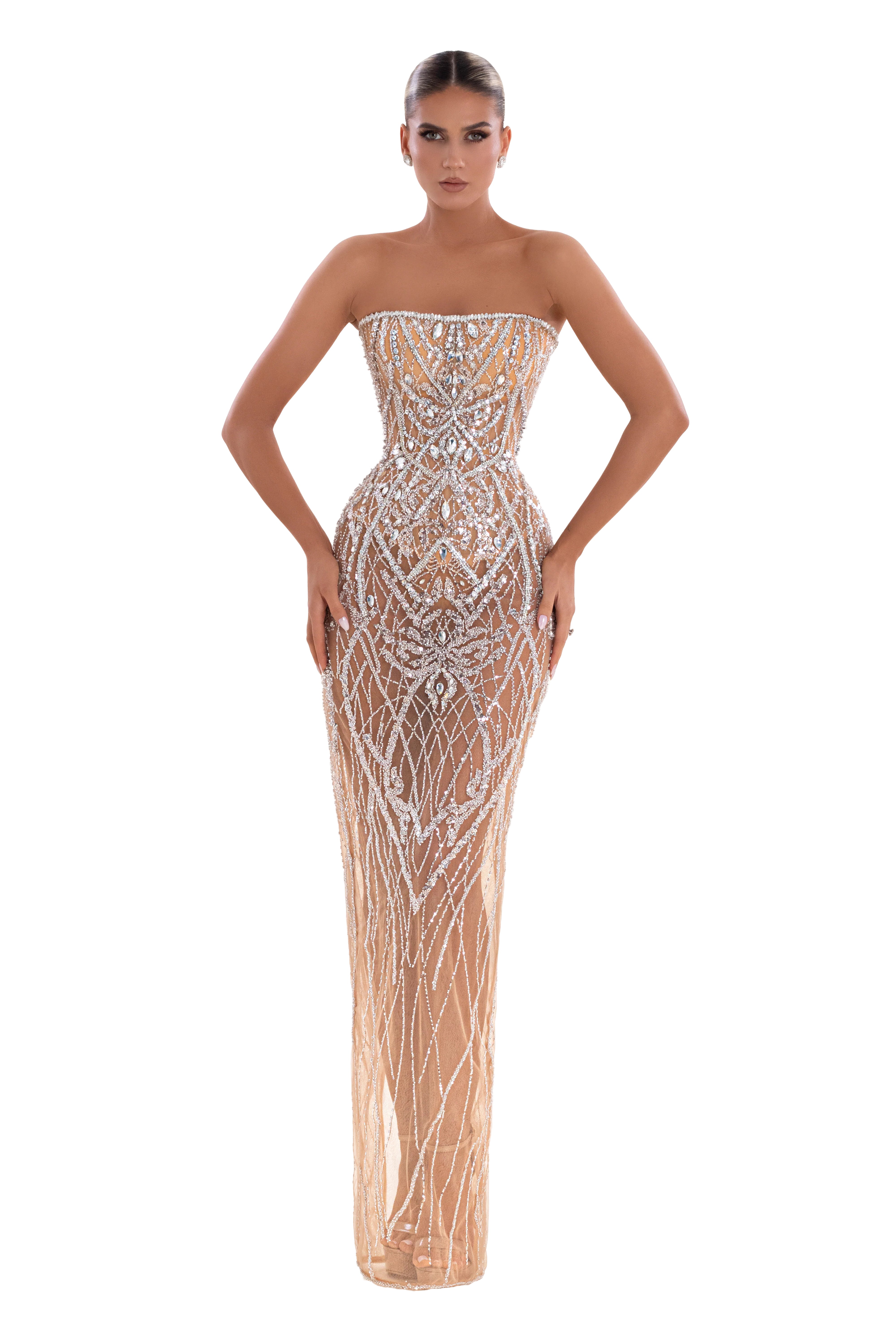 albina dyla silver dress Silver Long Dress M