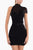 Noir Elegance High Neck Dress