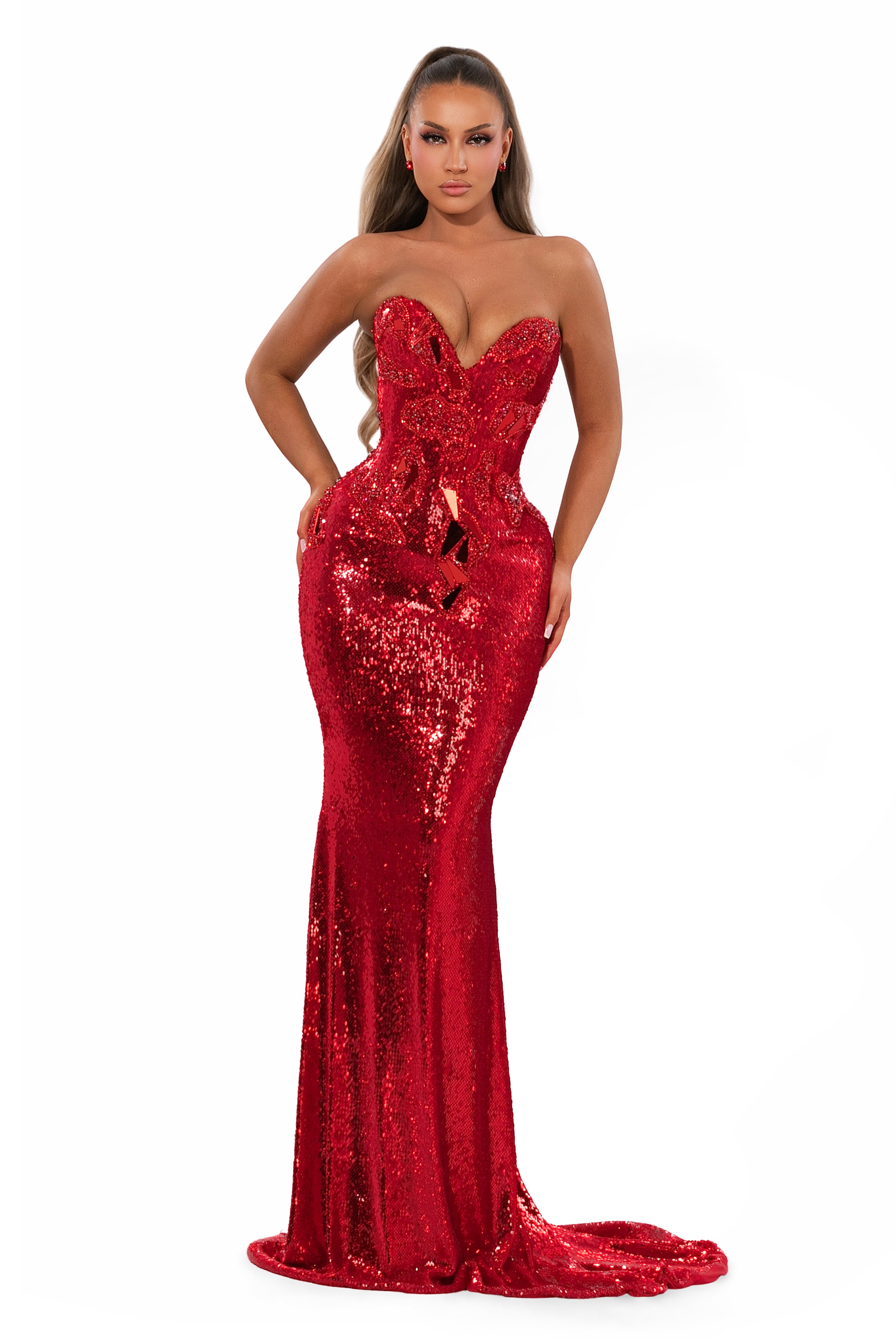 Crystal Mirror Sequin Gown – ALBINA DYLA Crystal Mirror Sequin Gown – ALBINA DYLA