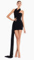 Noir Symphony Draped Dress