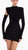 Regal Noir Cut-Out Sleeve Dress