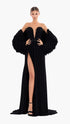 Midnight Radiance Gown with Dramatic Sleeves