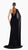 Noir Enigma Gown with Draped Cape