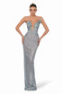 Deep V Crystal Gown