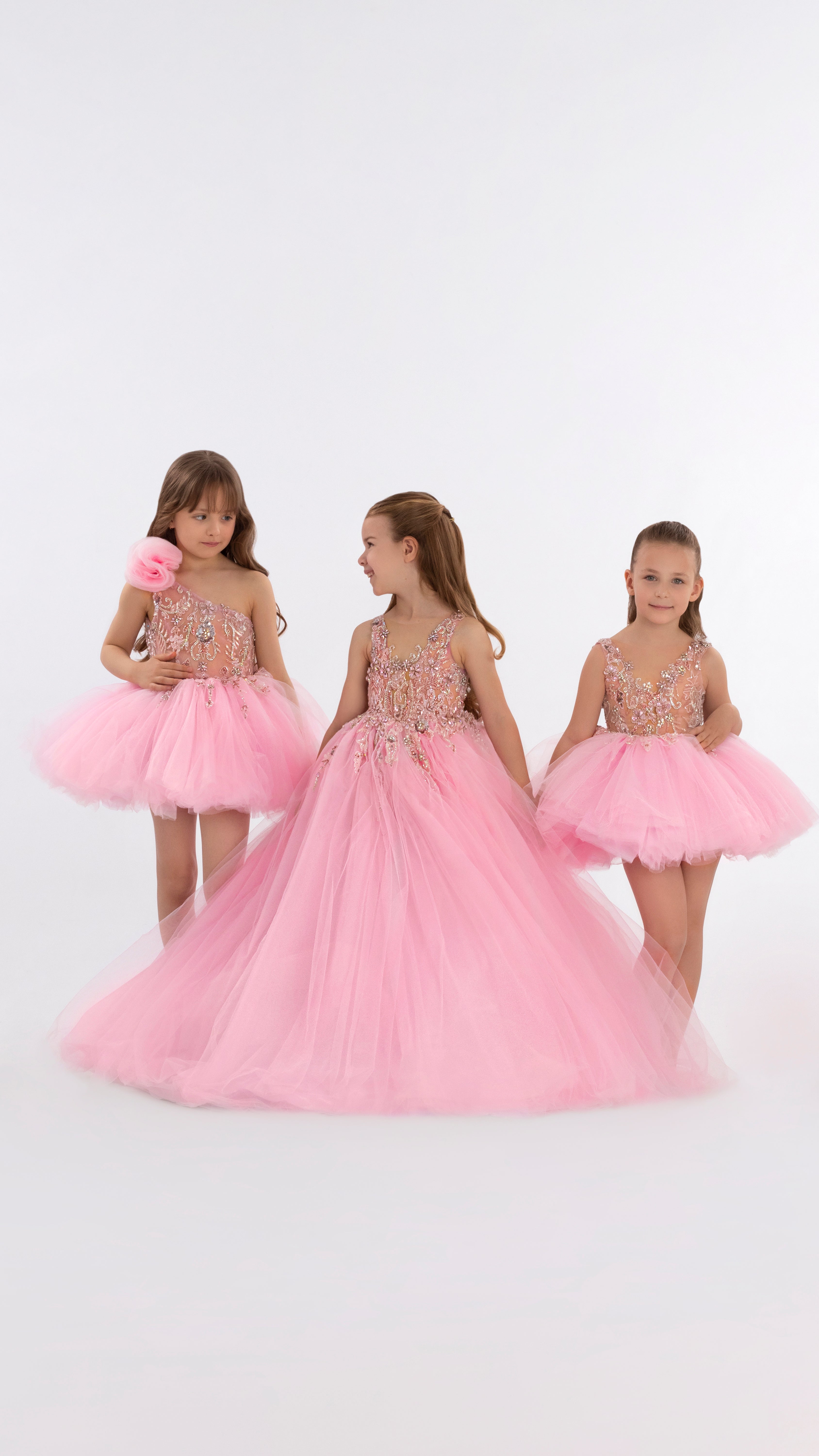 One Shoulder Pink Short Dress For Girls ALBINA DYLA One Shoulder Pink Short Dress For Girls ALBINA DYLA