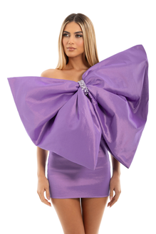 Ribbon Short Purple Dress – ALBINA DYLA