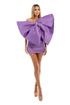 Ribbon Short Purple Dress