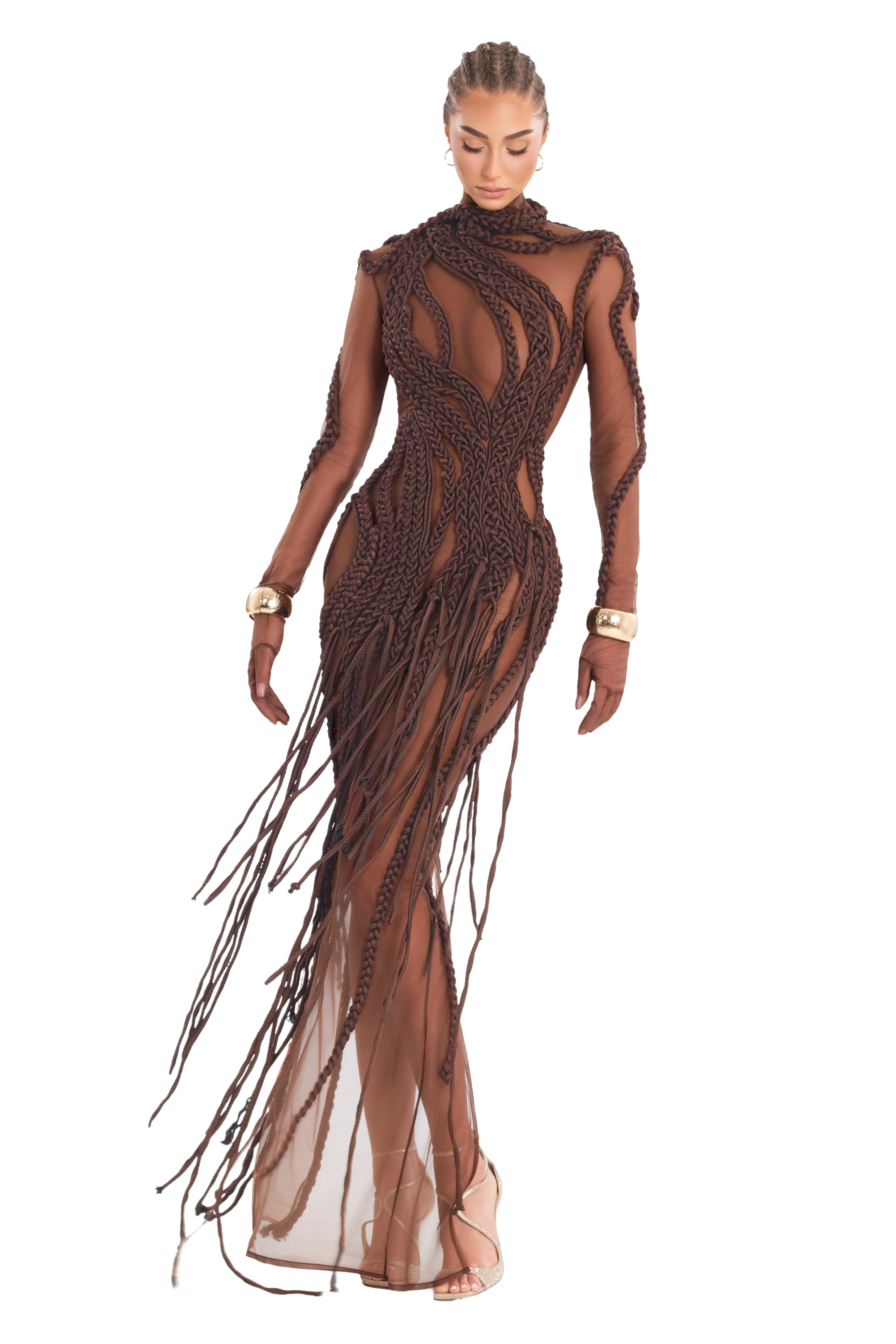 Braided Illusion Sheer Gown XL