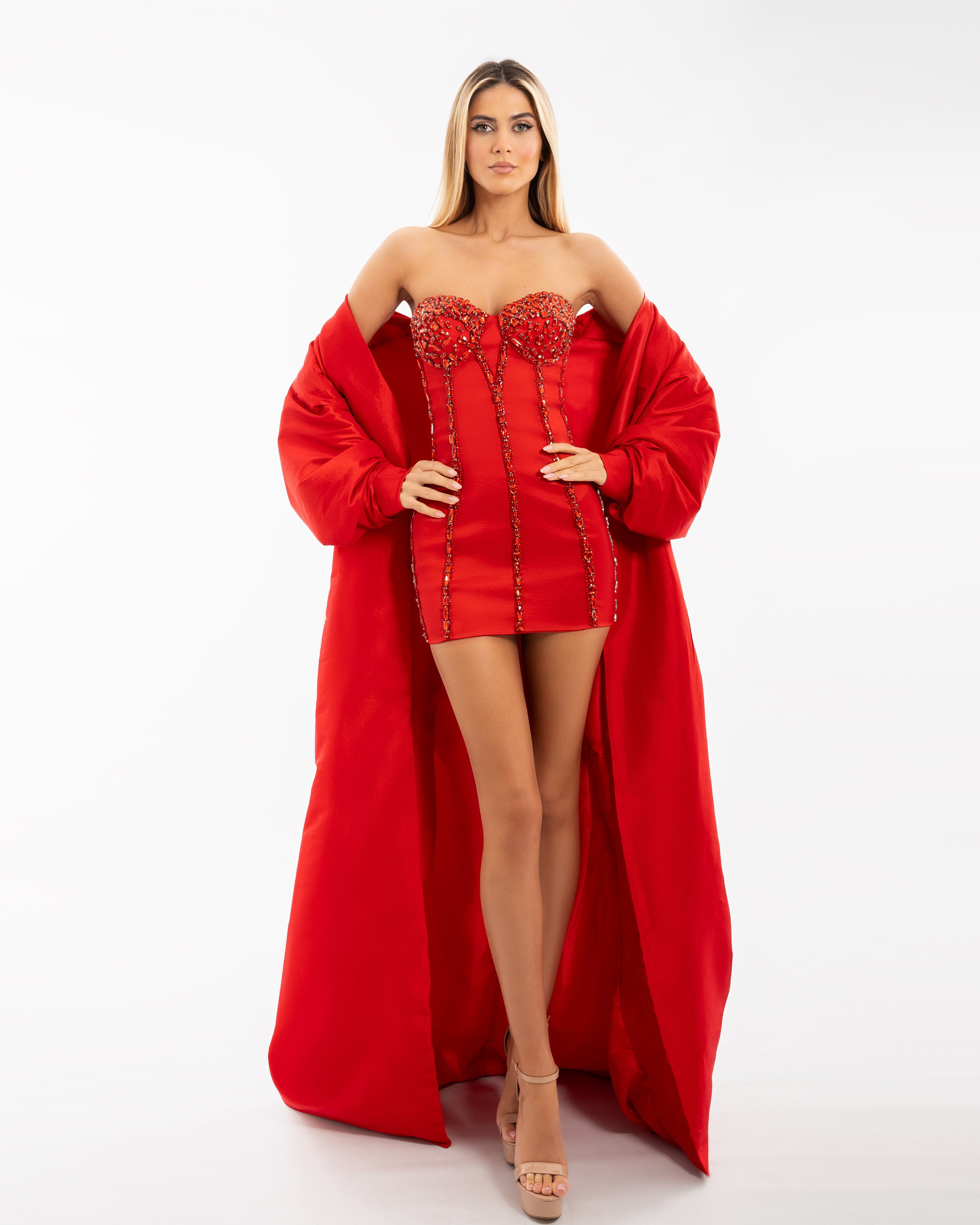 Corset Red Short Dress – ALBINA DYLA