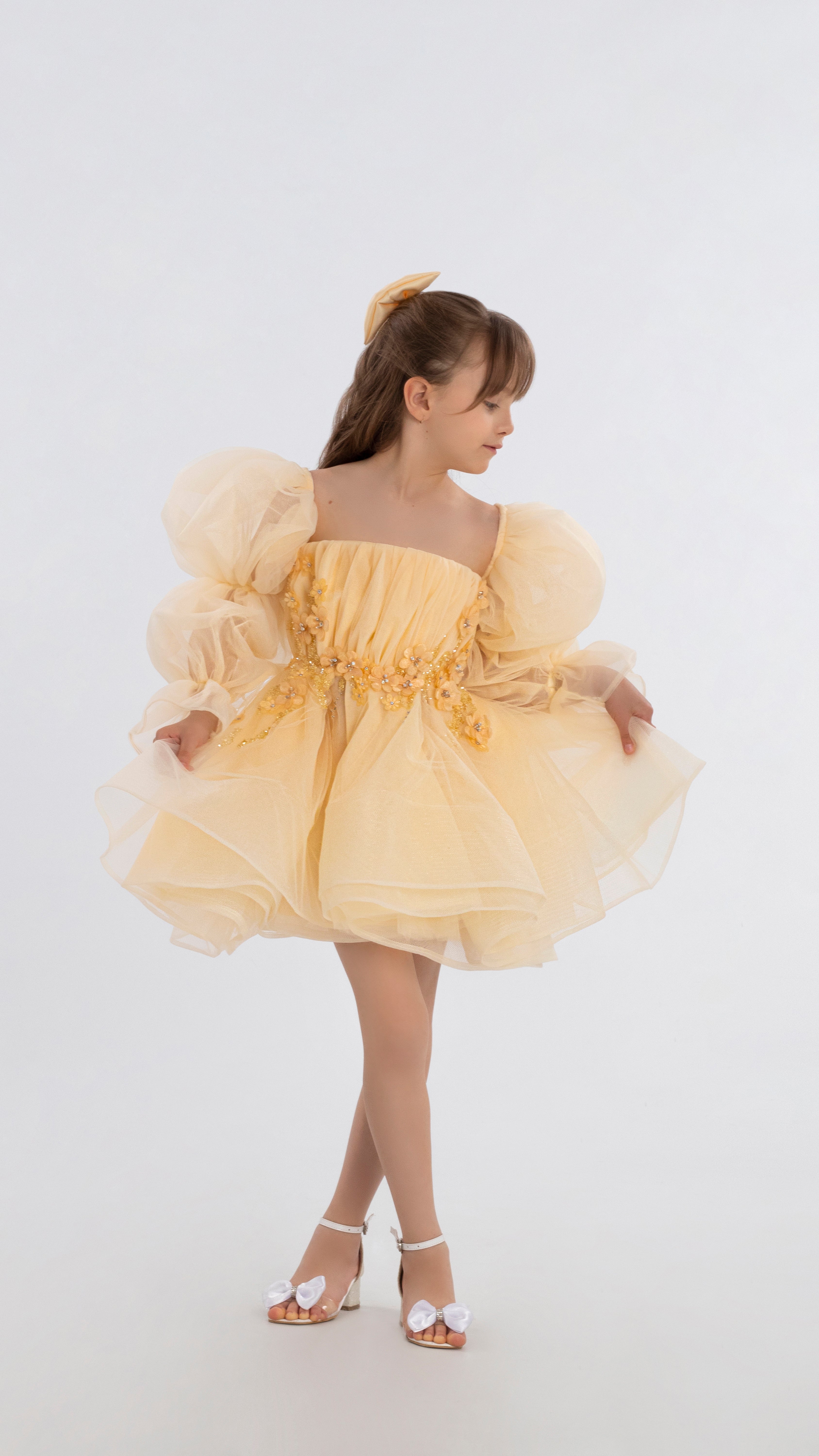 Short Puffy Sleeves Dress For Girls 10y Short Puffy Sleeves Dress For Girls 10y