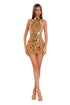 Golden Elegance Mini Dress