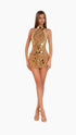 Golden Elegance Mini Dress