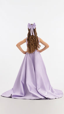 Purple Dress With Long Train for Girls 6y