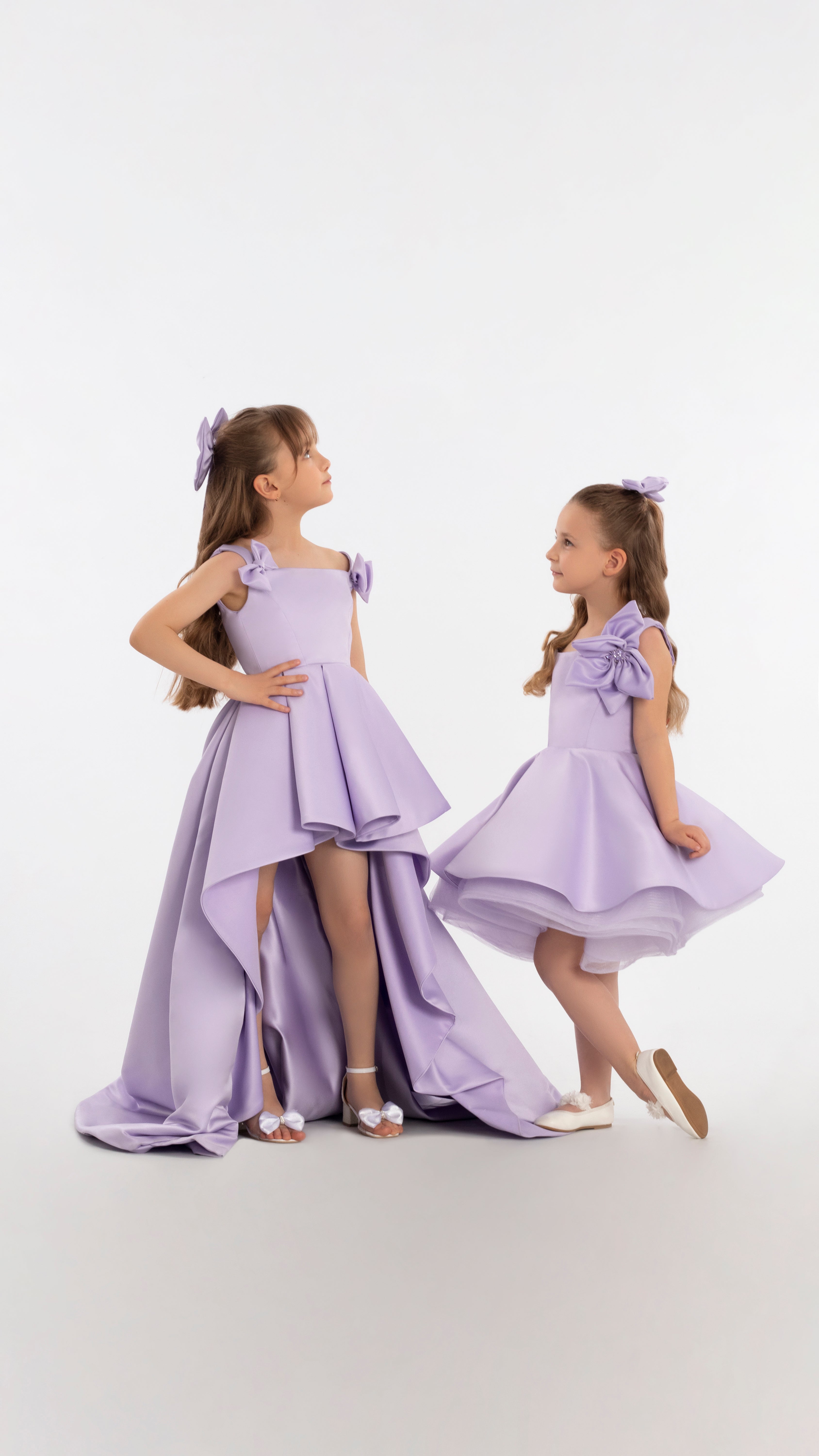 Purple Dress With Long Train for Girls 6y