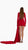 Red Draped Mini Dress with Train