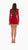 Red Long-Sleeve Feathered Mini Dress