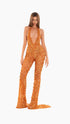 Gold Sequin Plunge Jumpsuit