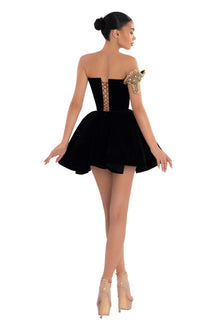 slim fit dress slacks Black And Gold Chiffon Mini Dress – self-portrait-US