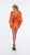 Short Orange Bell Sleeves Dress