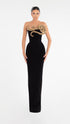 Black Evening Dress with Gold Embellishment