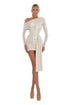 Open Shoulder White Short Dress