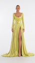 Sage Yellow Dress With Sleeves