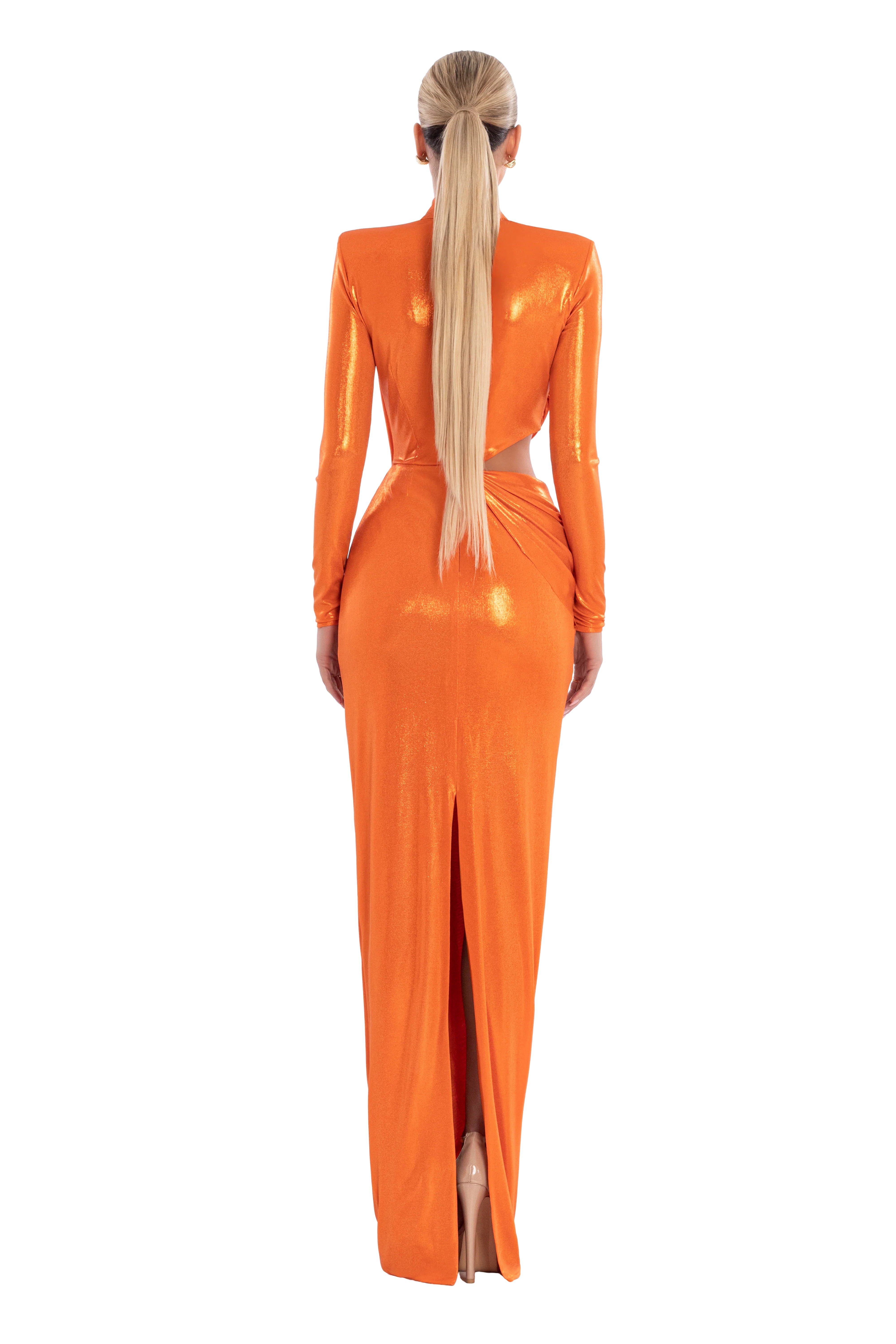 Orange Mock Neck Dress ALBINA DYLA Orange Mock Neck Dress ALBINA DYLA