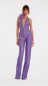 LILAC LACE FEATHER JUMPSUIT