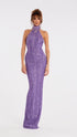 LILAC LACE HALTER GOWN