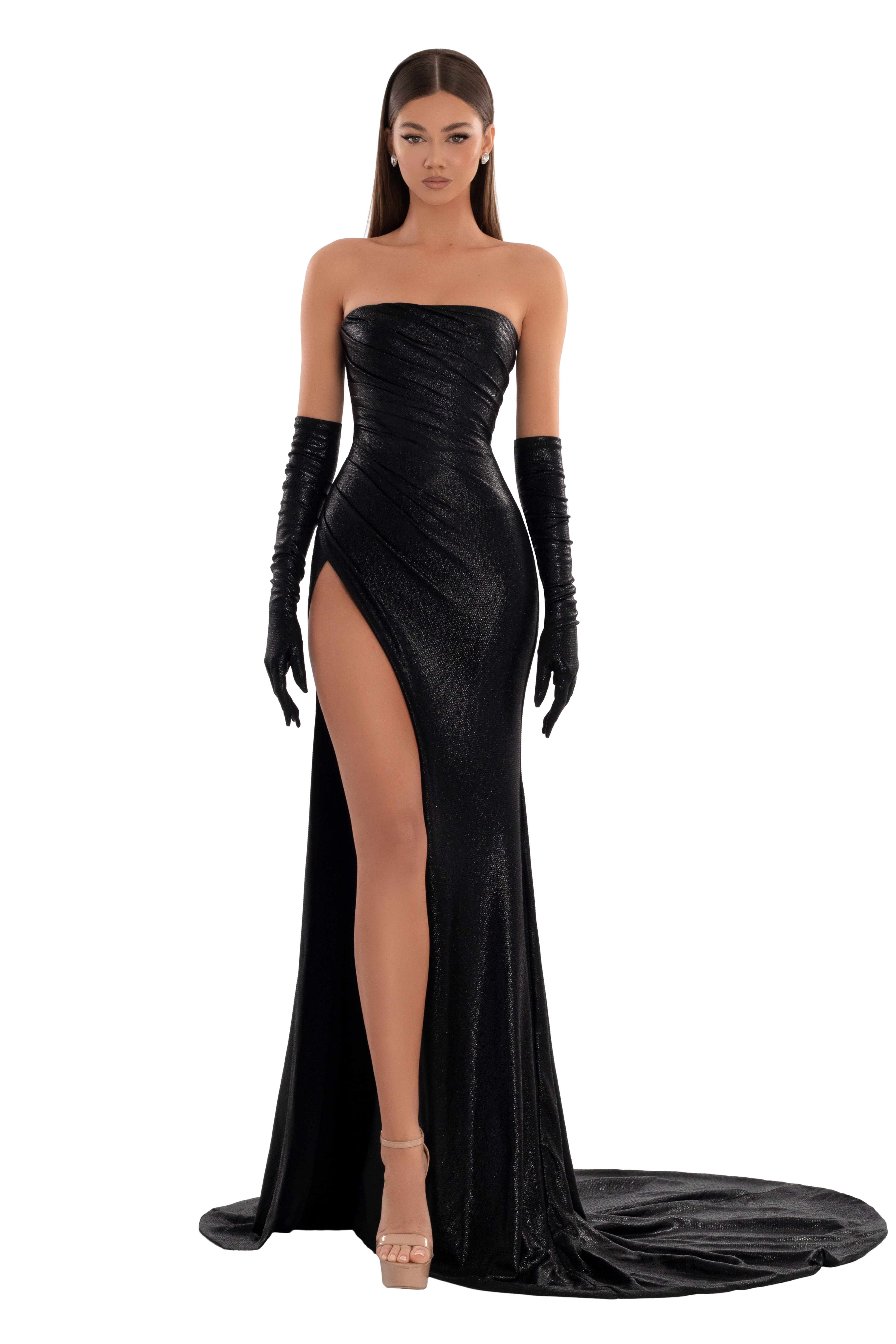 Black Metallic Dress With Gloves (US Edition) ALBINA DYLA Black Metallic Dress With Gloves (US Edition) ALBINA DYLA