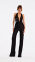 BLACK LACE HALTER JUMPSUIT