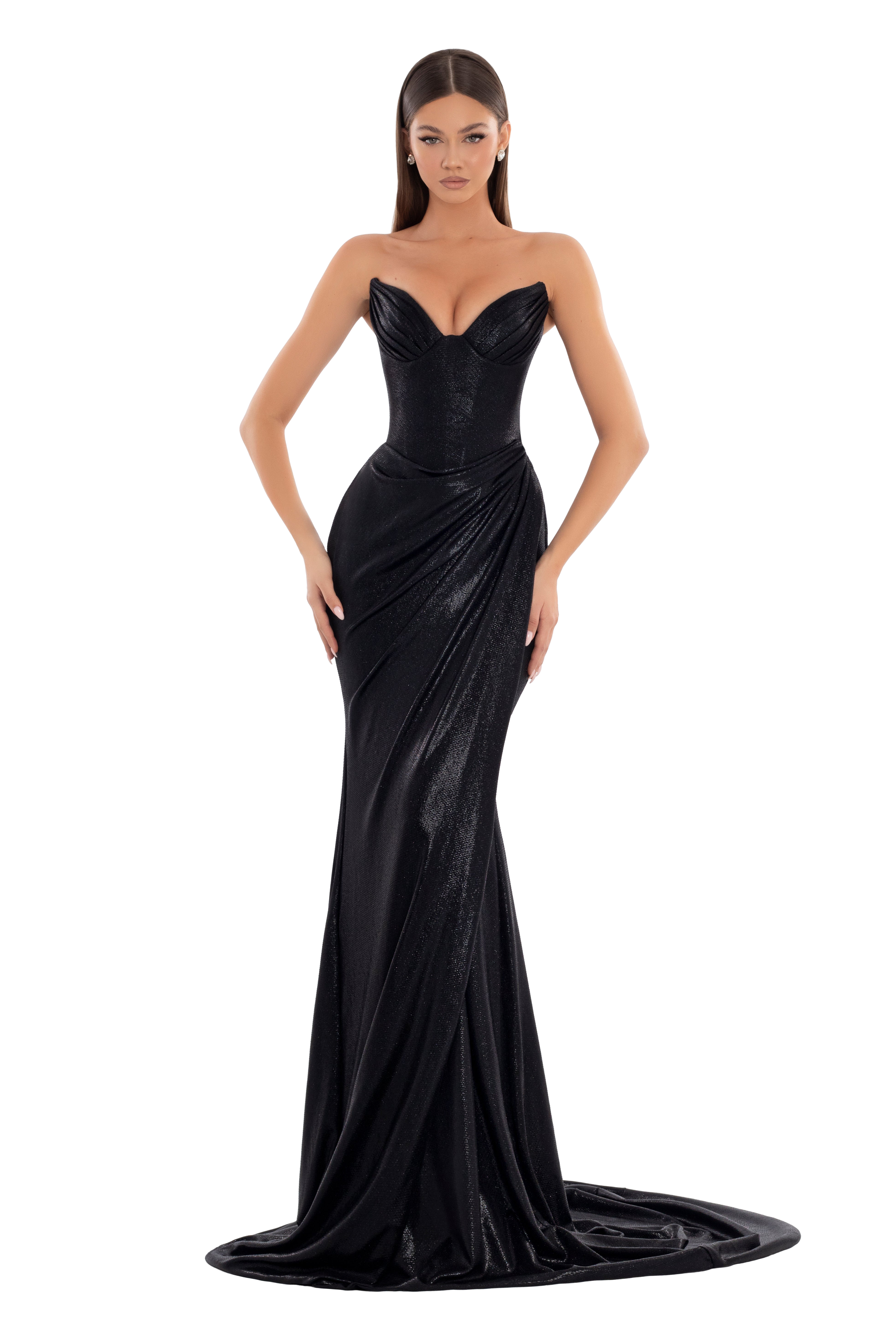 Black Metallic Long Dress S Black Metallic Long Dress S