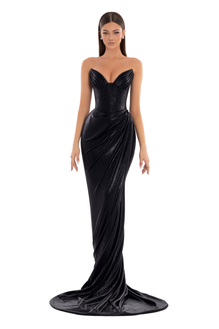 Black Metallic Long Dress – ALBINA DYLA