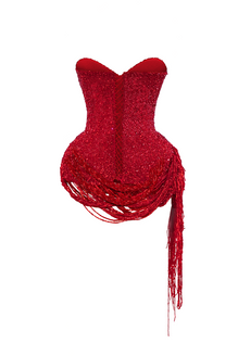 The Red Sculpture Corset Dress