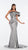 Silver Metallic Draped Long Dress