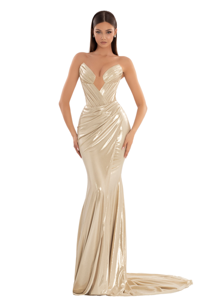 Corset Draped Long Dress – ALBINA DYLA