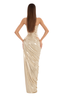 nude corset dress Jovani 40892 Fitted Long Formal Evening Prom Sheer Detailing Nude Corset Midi Dress with
