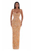 Floor Length Crystalized Nude Dress