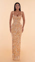 Floor Length Crystalized Nude Dress