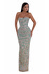 Strapless Dress With Emerald Crystal Detail