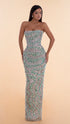 Strapless Dress With Emerald Crystal Detail
