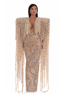 maxi pad dress Shoulder Pad Dress