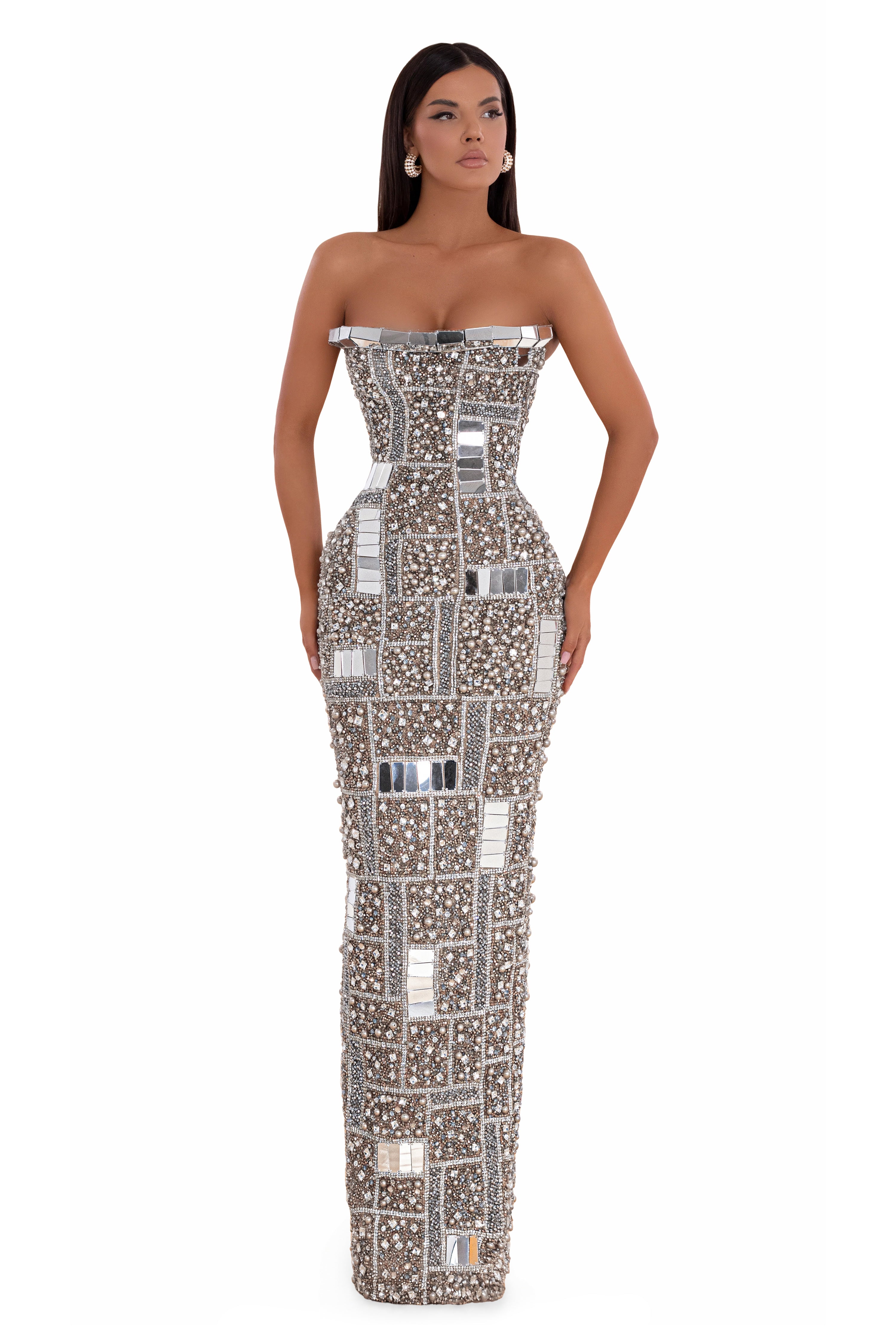 Long Body Fitted Dress With Back Slit ALBINA DYLA Long Body Fitted Dress With Back Slit ALBINA DYLA