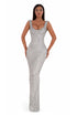 Floor Length Crystalize Silver Dress