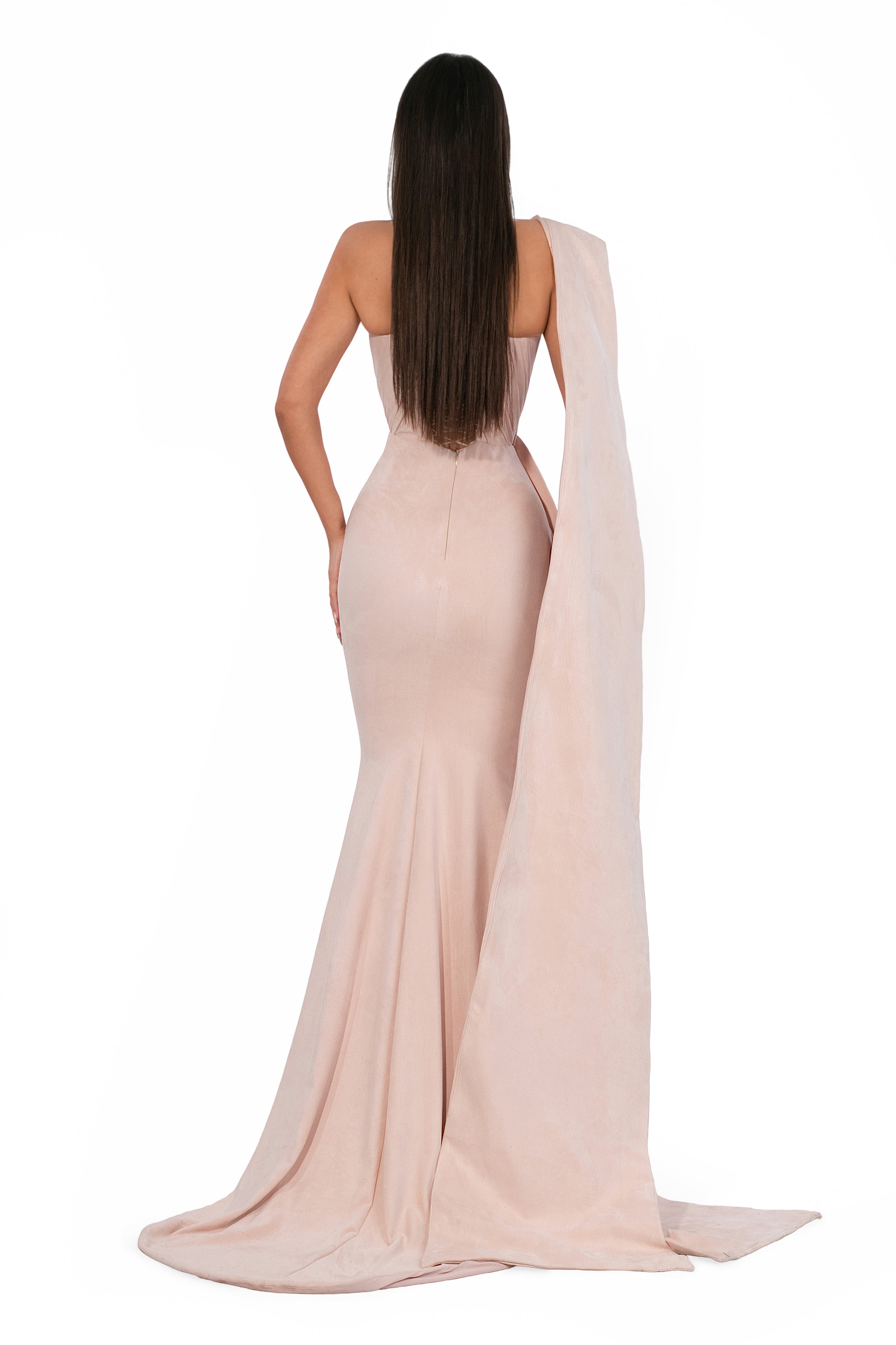 One-Shoulder Cape Gown ALBINA DYLA One-Shoulder Cape Gown ALBINA DYLA