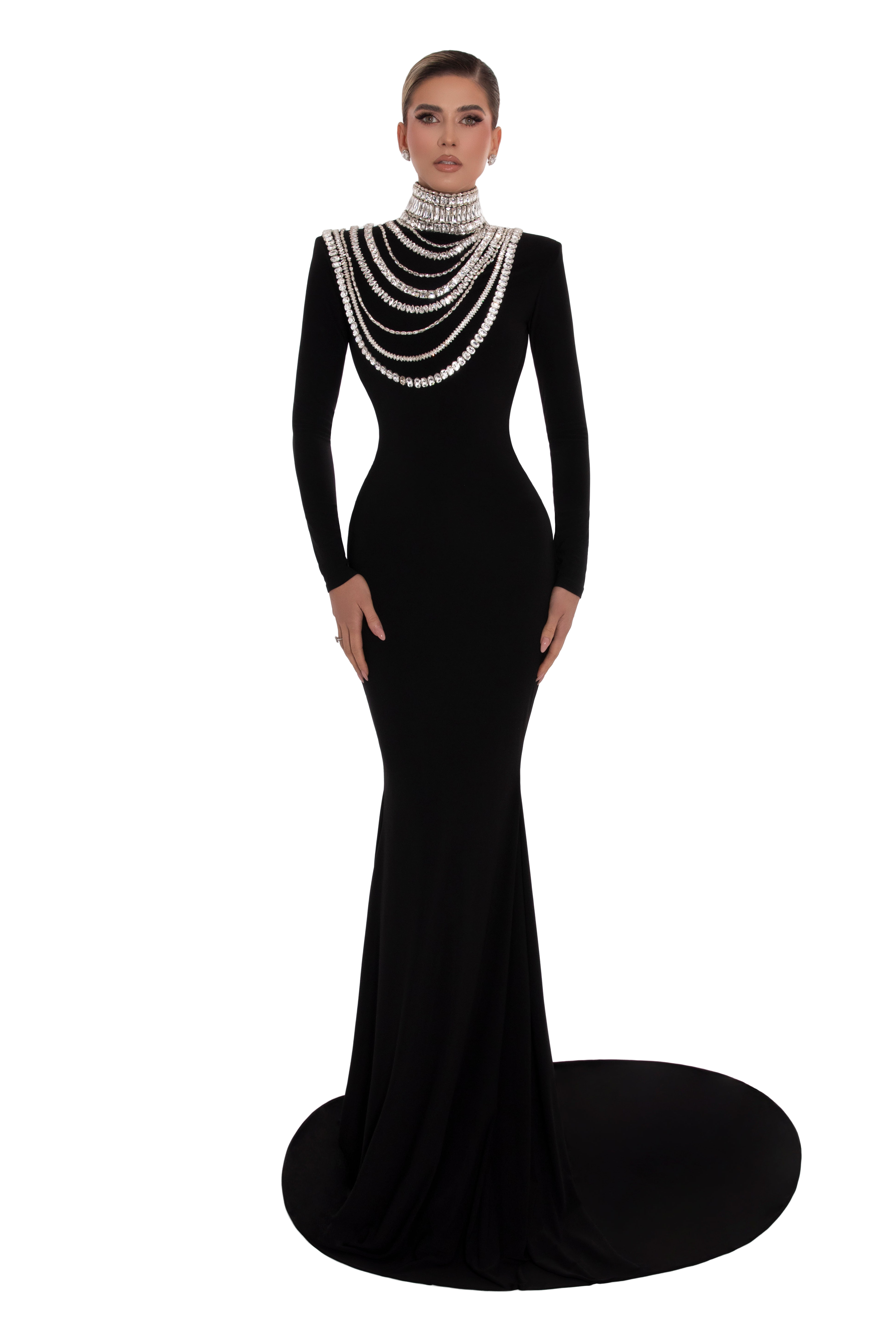Jewel-Embellished Black Dress ALBINA DYLA Jewel-Embellished Black Dress ALBINA DYLA