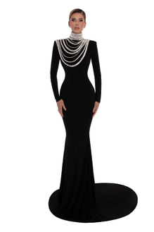 Jewel-Embellished Black Dress ALBINA DYLA Jewel-Embellished Black Dress ALBINA DYLA